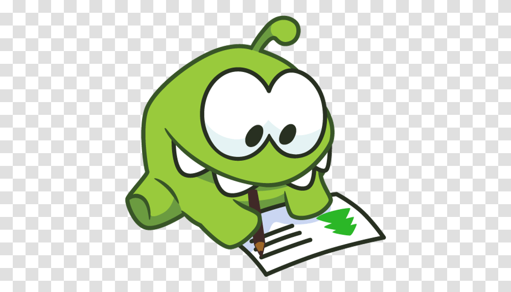 Omnom Cuttherope Note Card Green Ftestickers Omnomadve, Plant, Animal, Amphibian, Wildlife Transparent Png