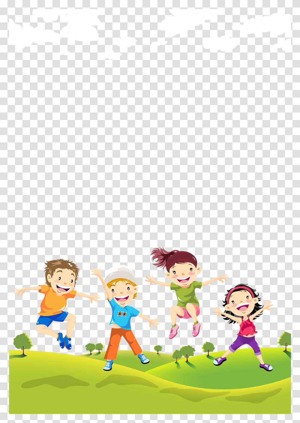 On Lawn Illustration Child The Children Clipart Happy Children, Person, Human, People, Family Transparent Png