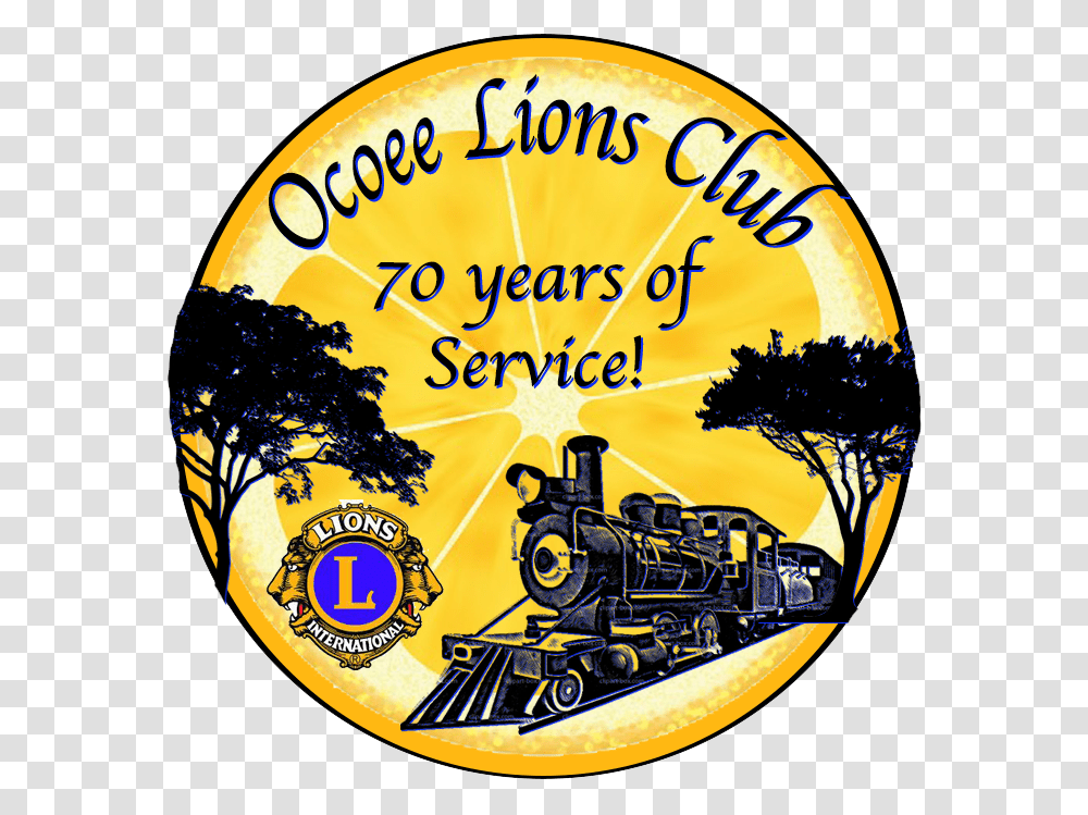 On November 10th The Ocoee Lions Club Will Celebrate Train Party Black And White, Logo, Poster, Advertisement Transparent Png