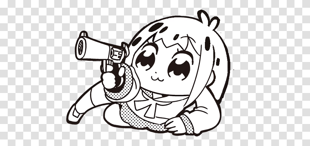 On Shane Dawson Just Fuck Off Anime Girl With Gun Meme, Doodle, Drawing, Art, Stencil Transparent Png