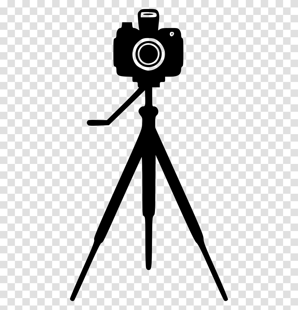 On Svg Icon Free Camera With Stand, Tripod, Silhouette Transparent Png