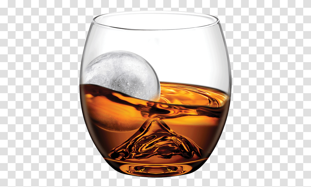On The Rocks Glass Amp Ice Ball Glass With Liquid And Ice, Beverage, Drink, Alcohol, Liquor Transparent Png