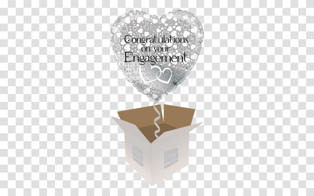 On Your Engagement Entwined Hearts Congratulations On Your Engagement Balloons, Box, Paper, Label Transparent Png