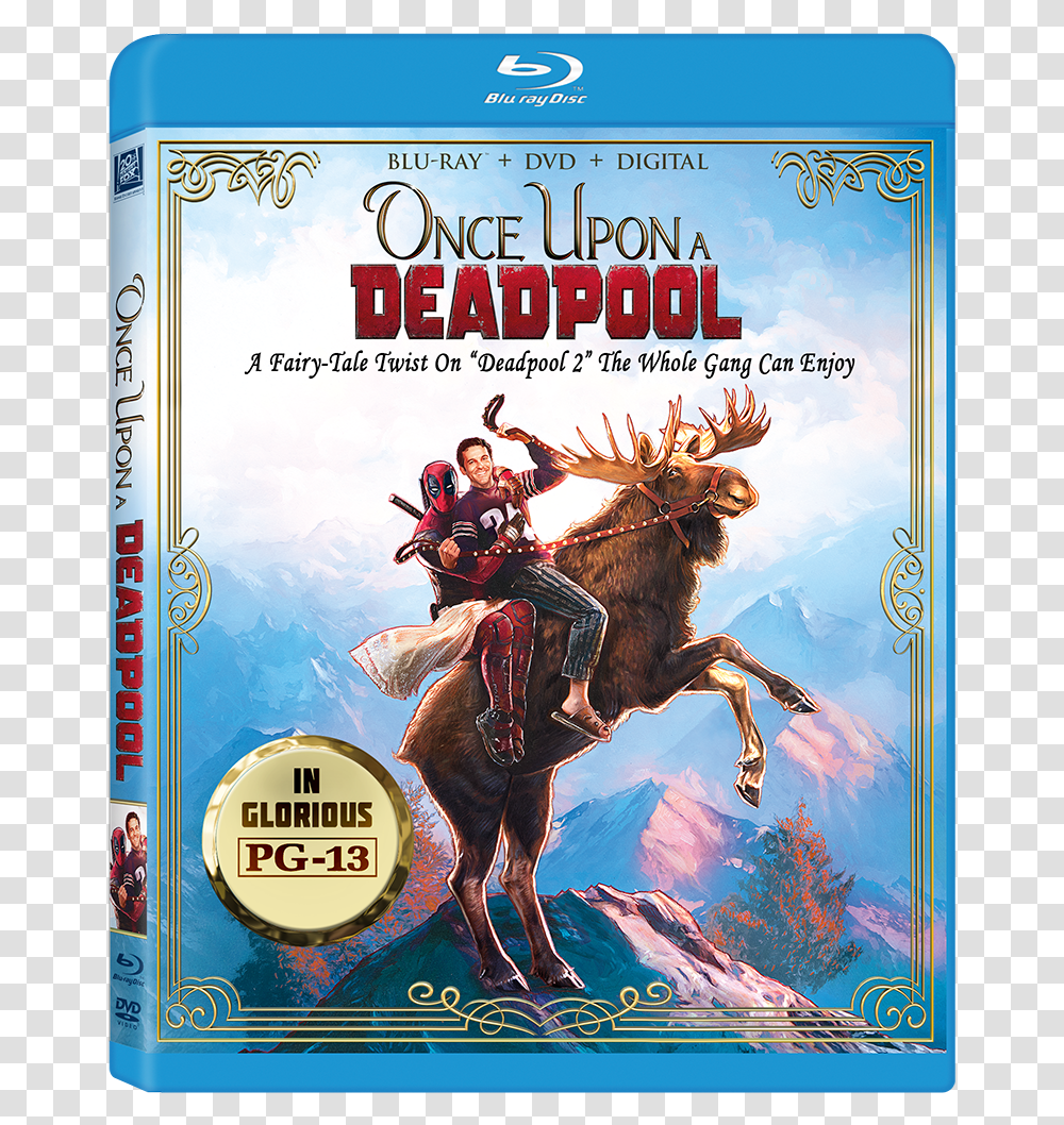 Once Upon A Deadpool Blu Ray Digital Once Upon A Deadpool Dvd, Person, Human, Disk, Horse Transparent Png