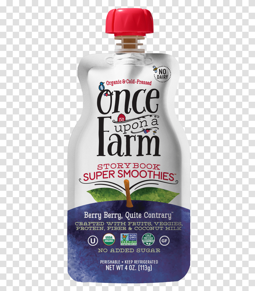Once Upon A Farm Smoothie, Bottle, Food, Plant, Beverage Transparent Png