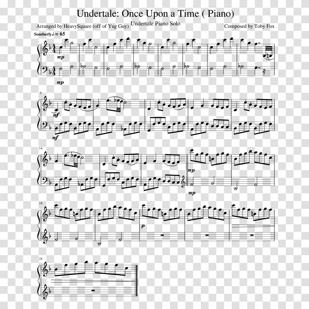 Once Upon A Time Undertale Partitura, Gray, World Of Warcraft Transparent Png