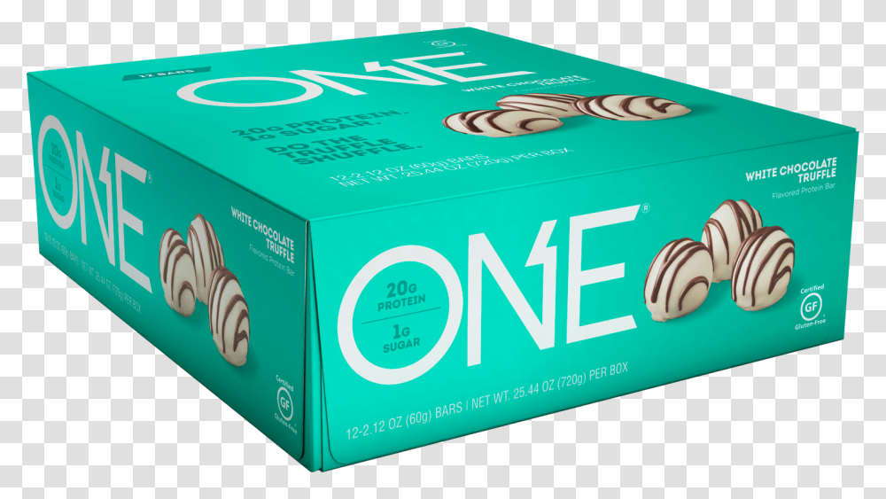 One Bar White Chocolate Truffle Protein Bar One Bar White Chocolate Truffle, Food, Box, Carton Transparent Png