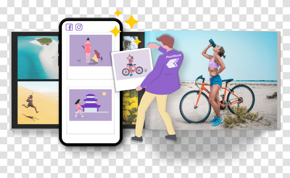 One Click Photo Products Pastbook, Bicycle, Vehicle, Transportation, Wheel Transparent Png