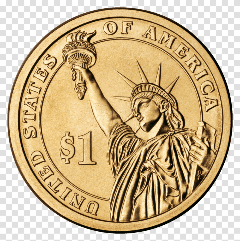 One Dollar Coins, Money, Person, Human, Gold Transparent Png