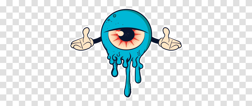 One Eye Creature Urban Graffiti Style Cartoon Dripping, Face, Cross, Drawing, Security Transparent Png