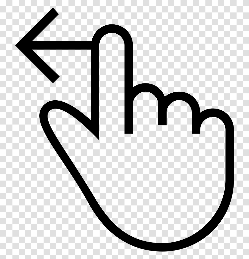 One Finger Swipe Left Gesture Outlined Hand Symbol Subscribe Button Hand, Stencil, Hook, Antelope, Wildlife Transparent Png