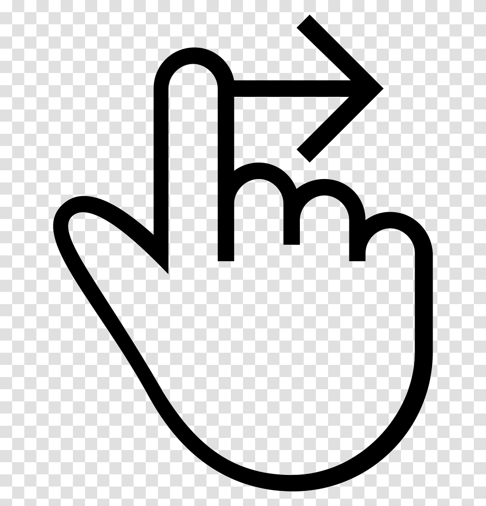 One Finger Swipe Right Gesture Of Hand Stroke Symbol Finger Swipe Icon, Stencil, Antelope, Wildlife Transparent Png