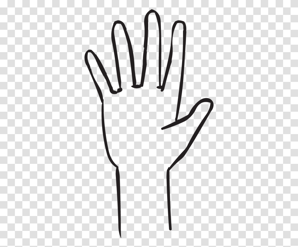 One Hand With Outstretched Fingers As Seen In Fist Line Art, Apparel, Silhouette, Light Transparent Png