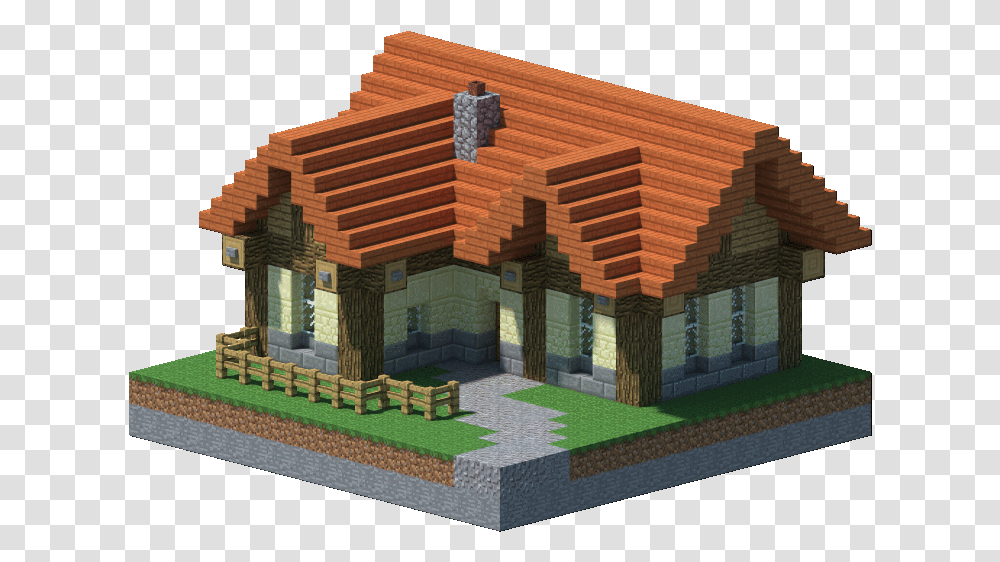 One House Four Colours Minecraft House Background, Nature, Outdoors, Brick, Wood Transparent Png