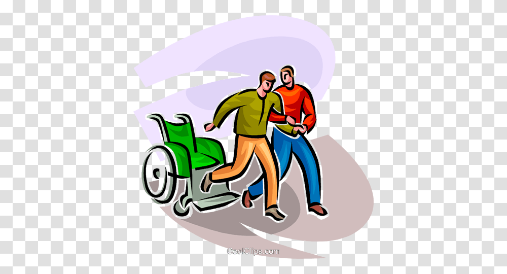 One Man Helping Another Man Royalty Free Vector Clip Art, Person, Chair, Furniture, Vehicle Transparent Png