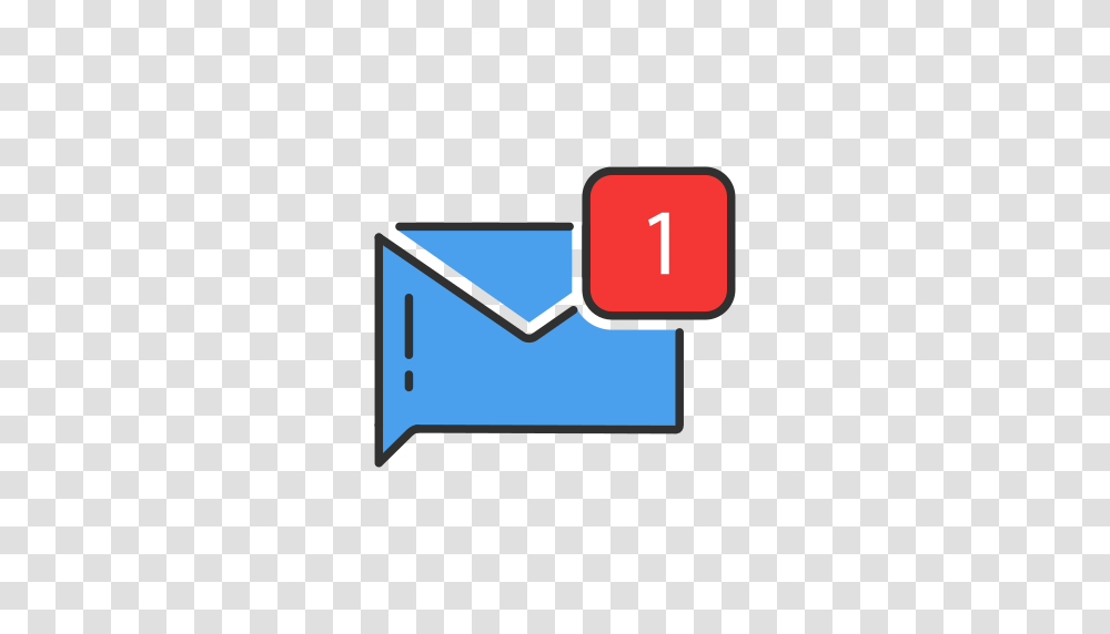 One Message Notification Envelope Icon Free Of Twitter Ui, Mail, Airmail Transparent Png