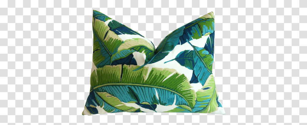One Miami Style Tropical Palm Leaves Pillow Cover Palm Leaf Pillow, Plant, Vegetation, Rainforest, Land Transparent Png