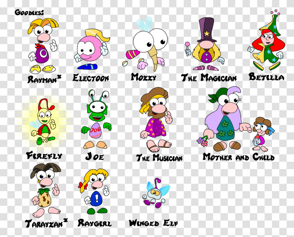 One Of Rayman Main Objective Is To Help Save The Electoons Rayman Origins Character Names, Super Mario, Label Transparent Png