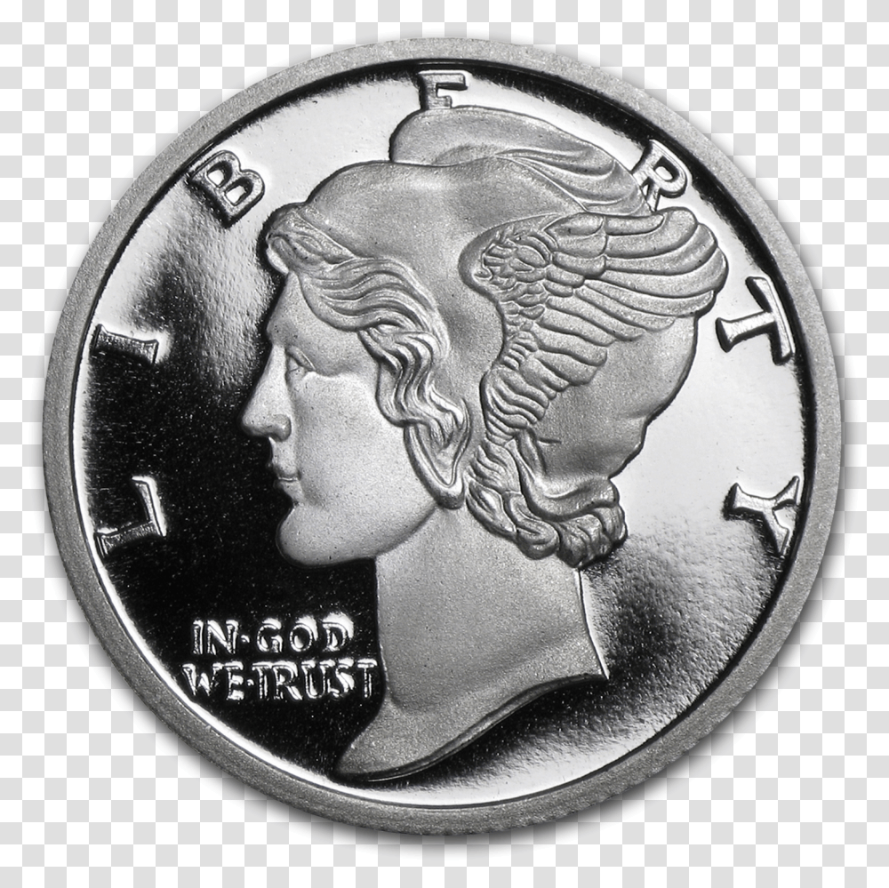 One Ounce Liberty Silver Coin, Dime, Money, Helmet Transparent Png