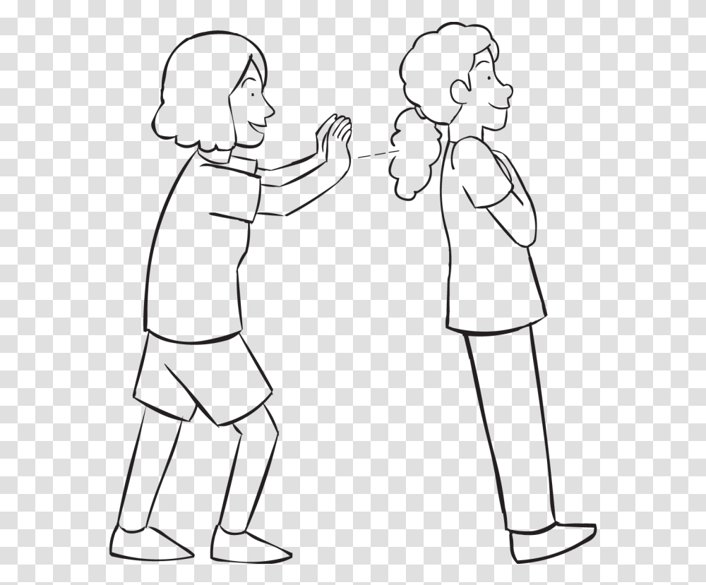 One Person Leaning Back Into The Arms Of Another As Line Art, Silhouette, People, Hand, Crowd Transparent Png