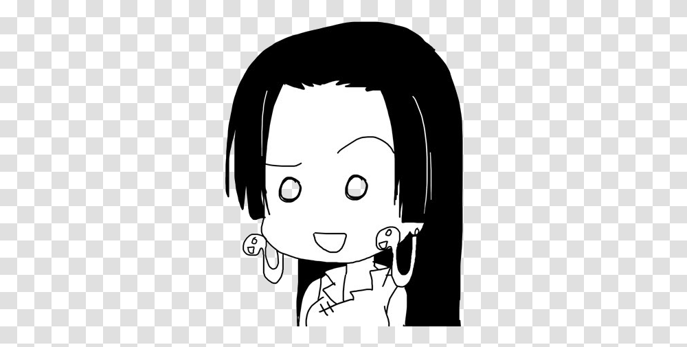 One Piece Boa Hancock And One Piece Girls Image Cartoon, Stencil, Face, Drawing, Doodle Transparent Png