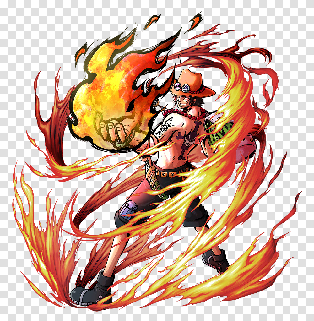 One Piece Bounty Rush Characters Fire Person Flame Painting Transparent Png Pngset Com