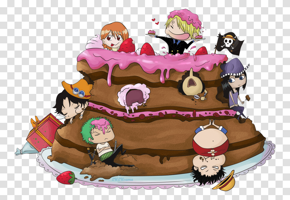 One Piece Happy Birthday, Birthday Cake, Dessert, Food, Icing Transparent Png
