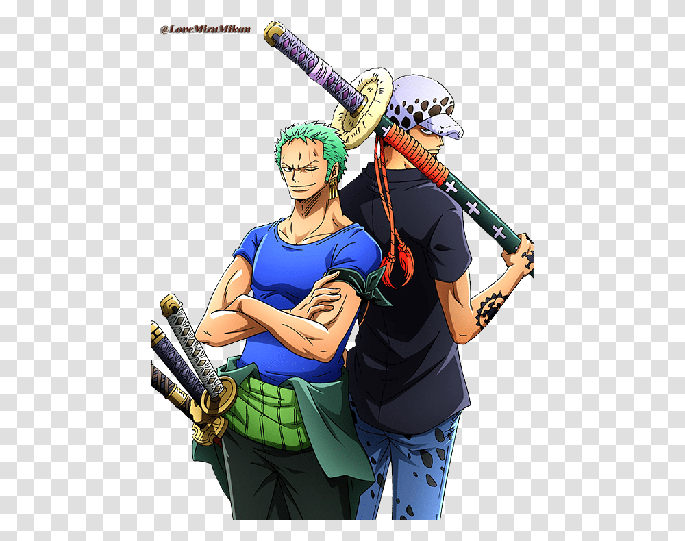 One Piece Law And Zoro, Person, Human, Comics, Book Transparent Png