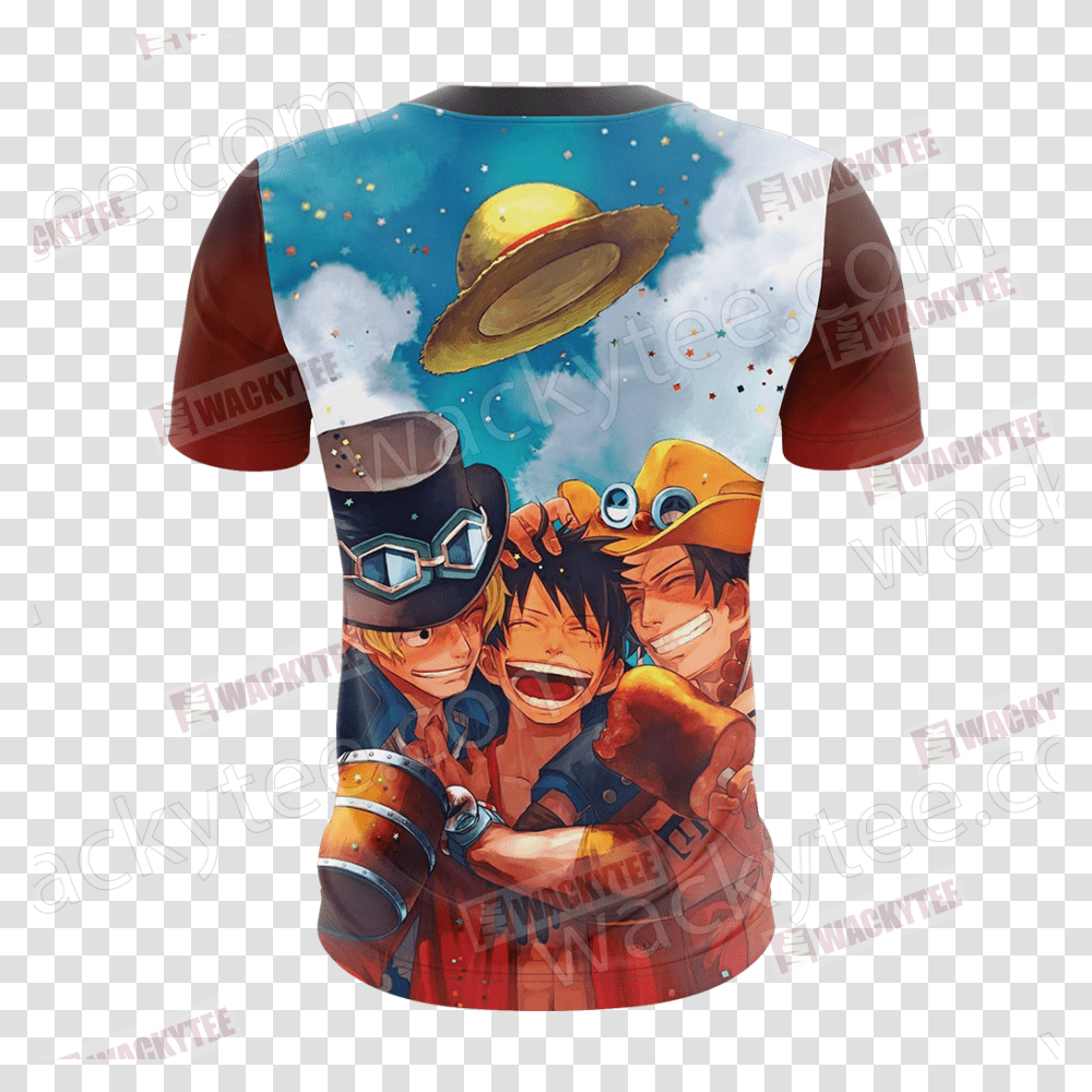 One Piece Luffy Ace Sabo Unisex 3d T Shirt One Piece Photo Instagram, Clothing, T-Shirt, Poster, Advertisement Transparent Png