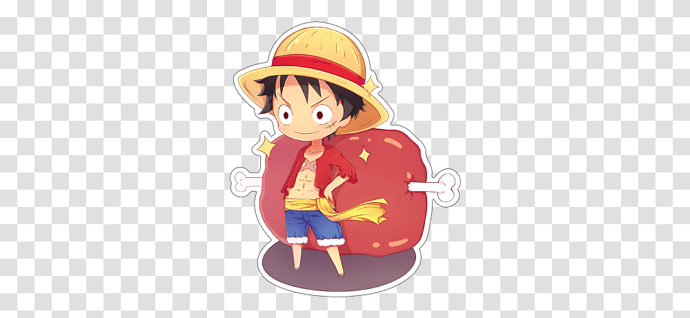 One Piece Luffy Chibi Anime Decal Sticker For Cartrucklaptop Ebay One Piece Luffy Chibi, Person, Human, Helmet, Clothing Transparent Png