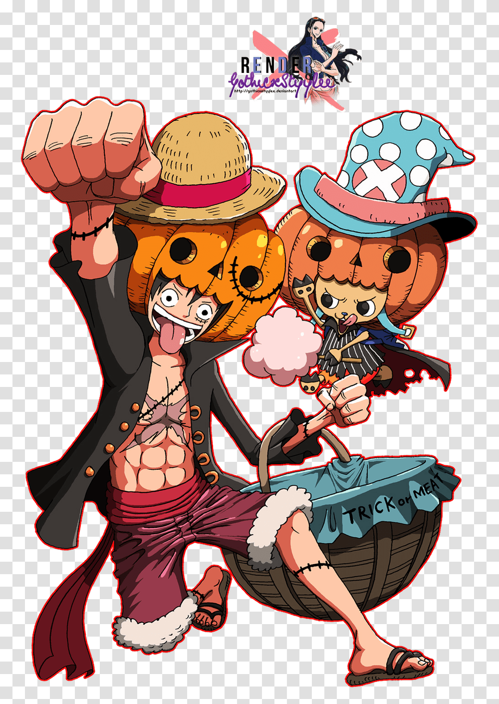 One Piece Luffy Halloween, Comics, Book, Manga, Hat Transparent Png