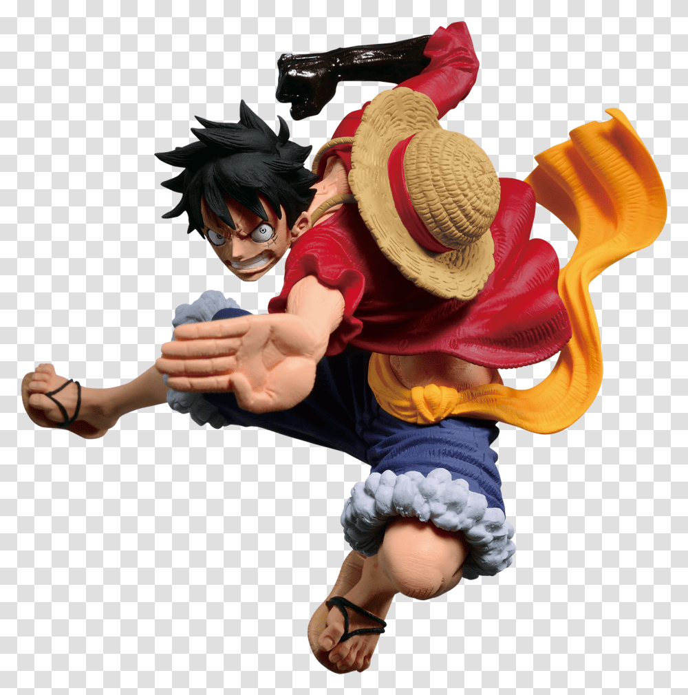 One Piece Luffy Statue Download Figurine Luffy Haki Banpresto, Person, Hand, Sweets Transparent Png