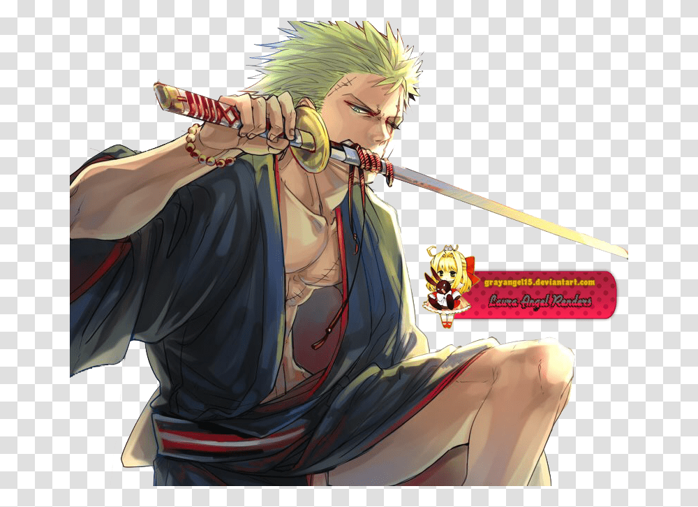 One Piece Zoro Long Hair, Comics, Book, Manga, Person Transparent Png