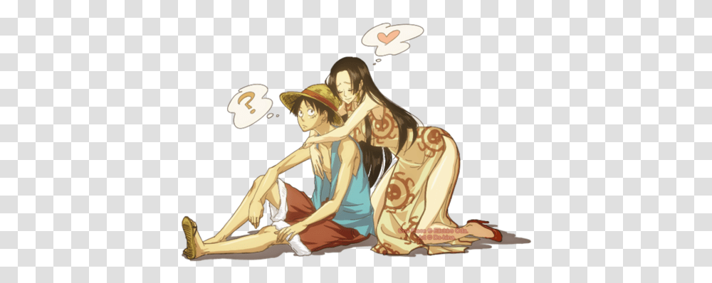One Piecel X H Parejas De Anime Fan Art 36115762 One Piece Luffy And Hancock, Person, Human, Kneeling Transparent Png