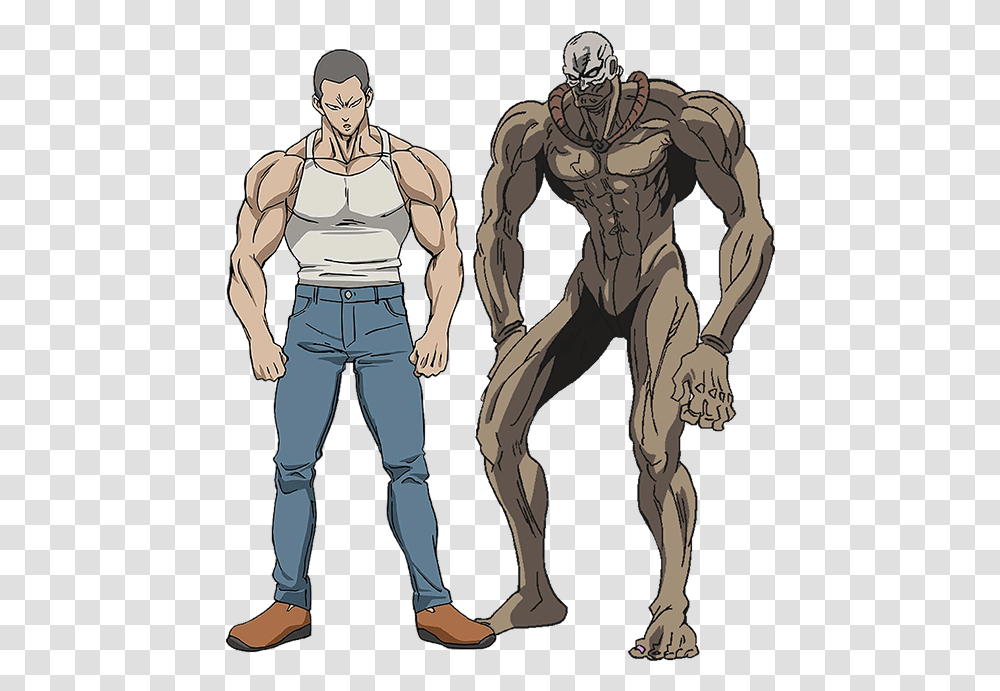 One Punch Man Characters Fukegao And Marugori Marugori One Punch Man, Person, Torso, Path, Alien Transparent Png