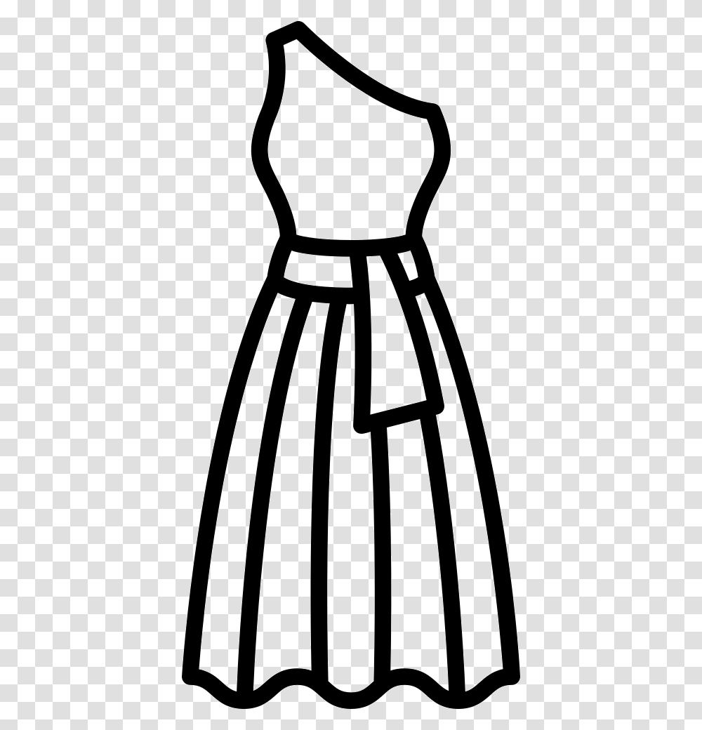 One Shoulder Dress Svg Icon Free Dress, Apparel, Fashion, Robe Transparent Png