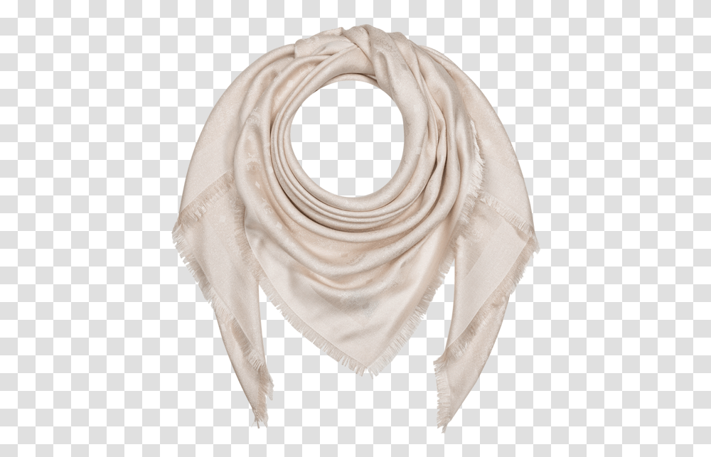 One Size Monogram Lurex Scarf Beige Scarf, Clothing, Apparel, Stole, Blouse Transparent Png