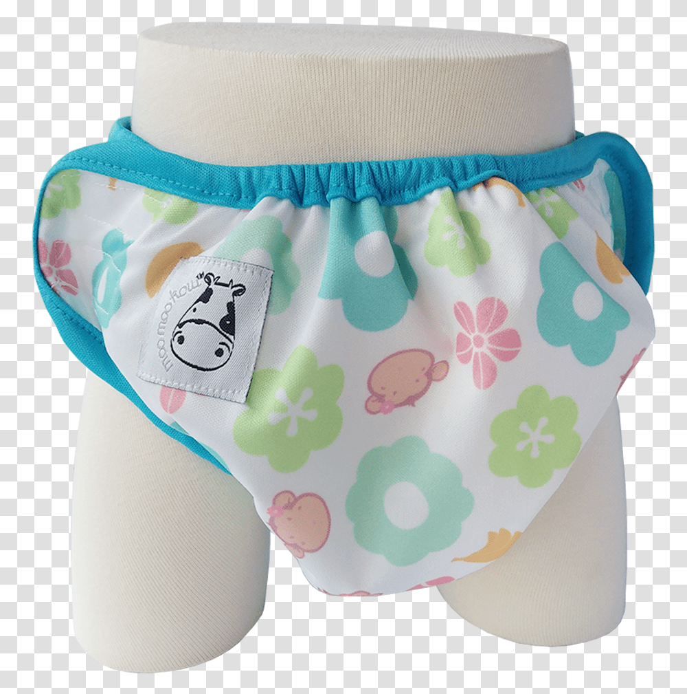 One Size Swim Diaper Mooky Flower With Blue Border Briefs, Birthday Cake, Dessert, Food Transparent Png