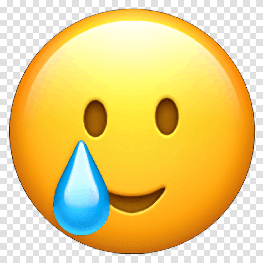 One Smiling Tear Emoji, Sphere, Balloon, Droplet, Contact Lens Transparent Png