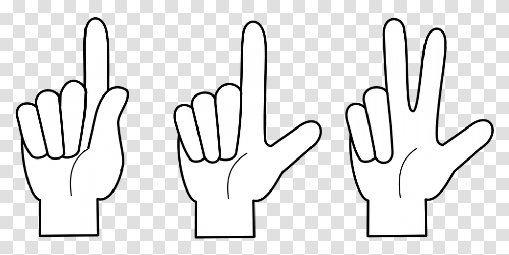 One Two Three Finger, Hand, Thumbs Up, Stencil Transparent Png