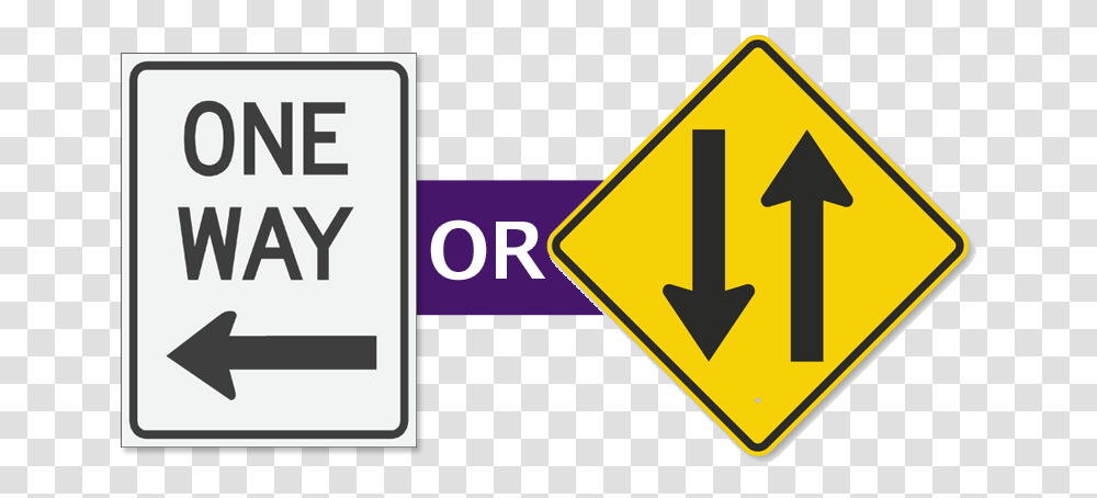 One Way Communication Or A Two Way Conversation Divided Highway Sign, Road Sign, Number Transparent Png