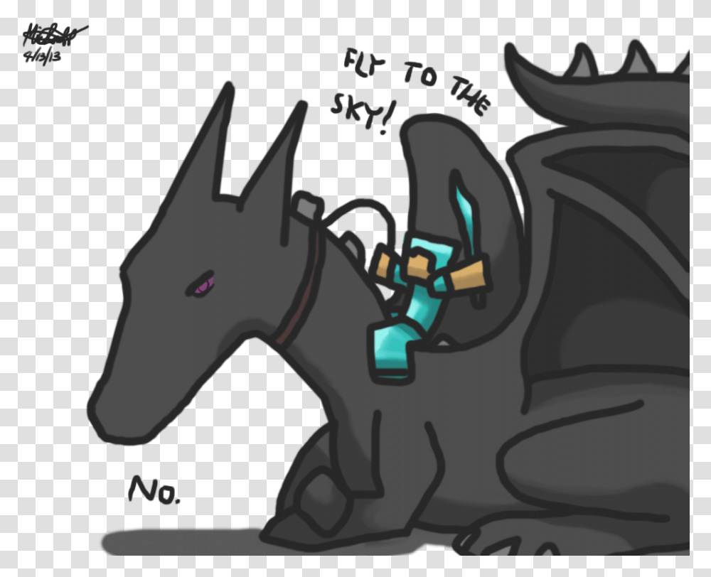 Oneir Minecraft Ender Dragon Drawing, Mammal, Animal, Donkey Transparent Png