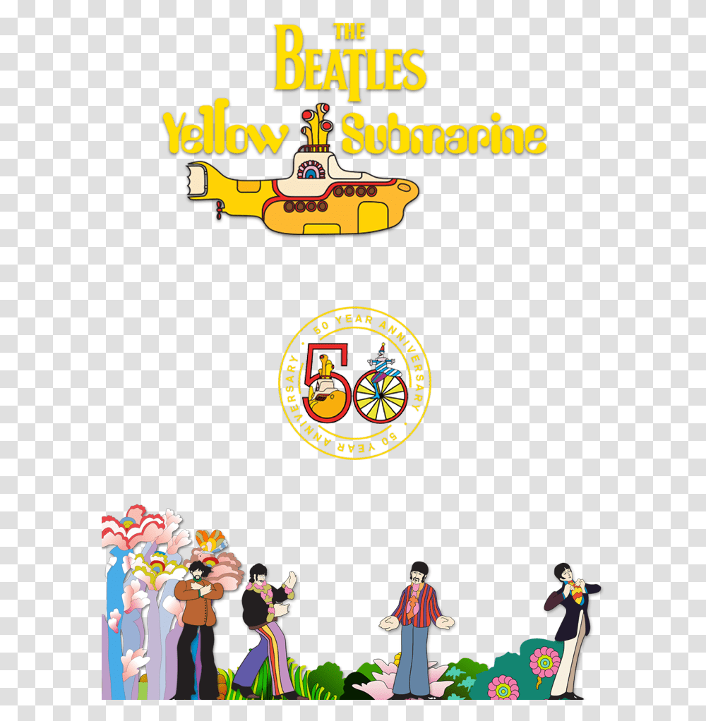 Onesheet Beatles Yellow Submarine, Person, Crowd, Logo Transparent Png