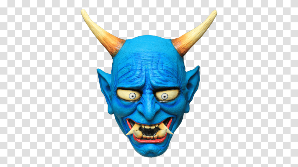 Oni Demon Horror Mask Halloween Blue Japanese Demon Mask, Head, Art, Person, Human Transparent Png