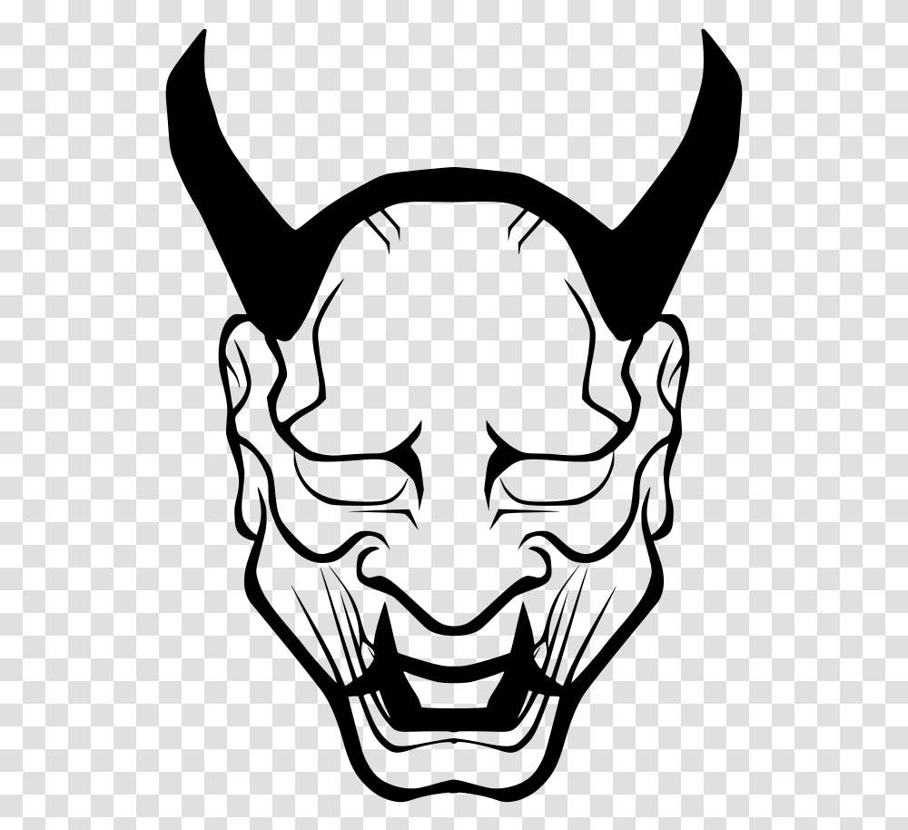 Oni Mask Drawing Demon Oni Mask Drawing, Gray, World Of Warcraft Transparent Png