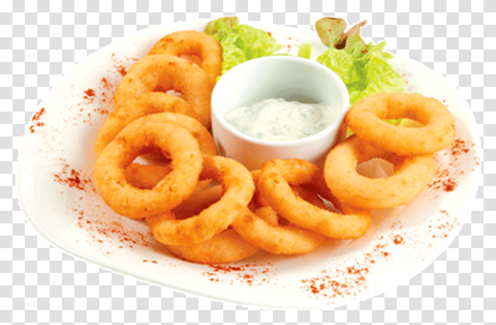 Onion Ring Fried Squid, Egg, Food, Dish, Meal Transparent Png