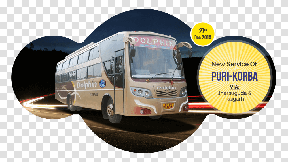 Online Bus Ticket Booking Dolphin Bus Service Korba To Puri Dolphin Bus, Vehicle, Transportation, Van, Minibus Transparent Png