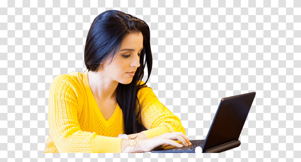 Online Earn Girl, Person, Female, Pc, Computer Transparent Png