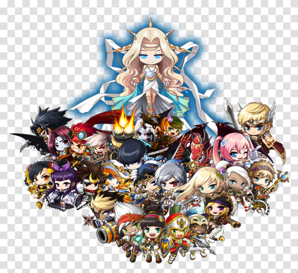 Online Gaming Maplestory Characters, Collage, Poster, Advertisement, Helmet Transparent Png