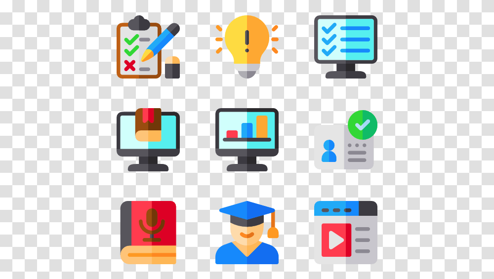 Online Learning E Learning Icon, Computer, Electronics, Graduation Transparent Png
